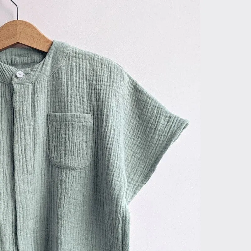 Muslin Boys Short-Sleeved Shirt