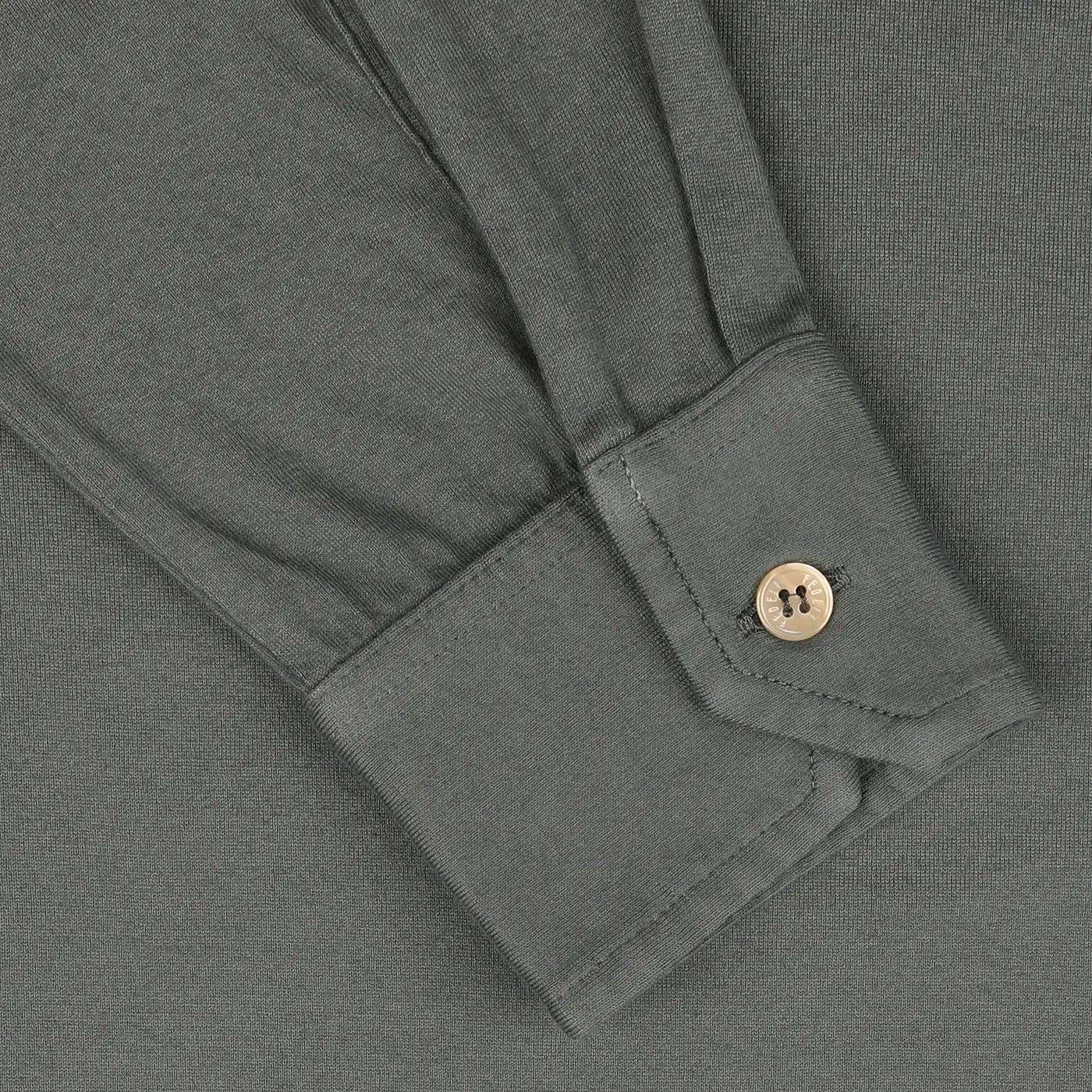 Muted Green Organic Cotton LS Polo Shirt