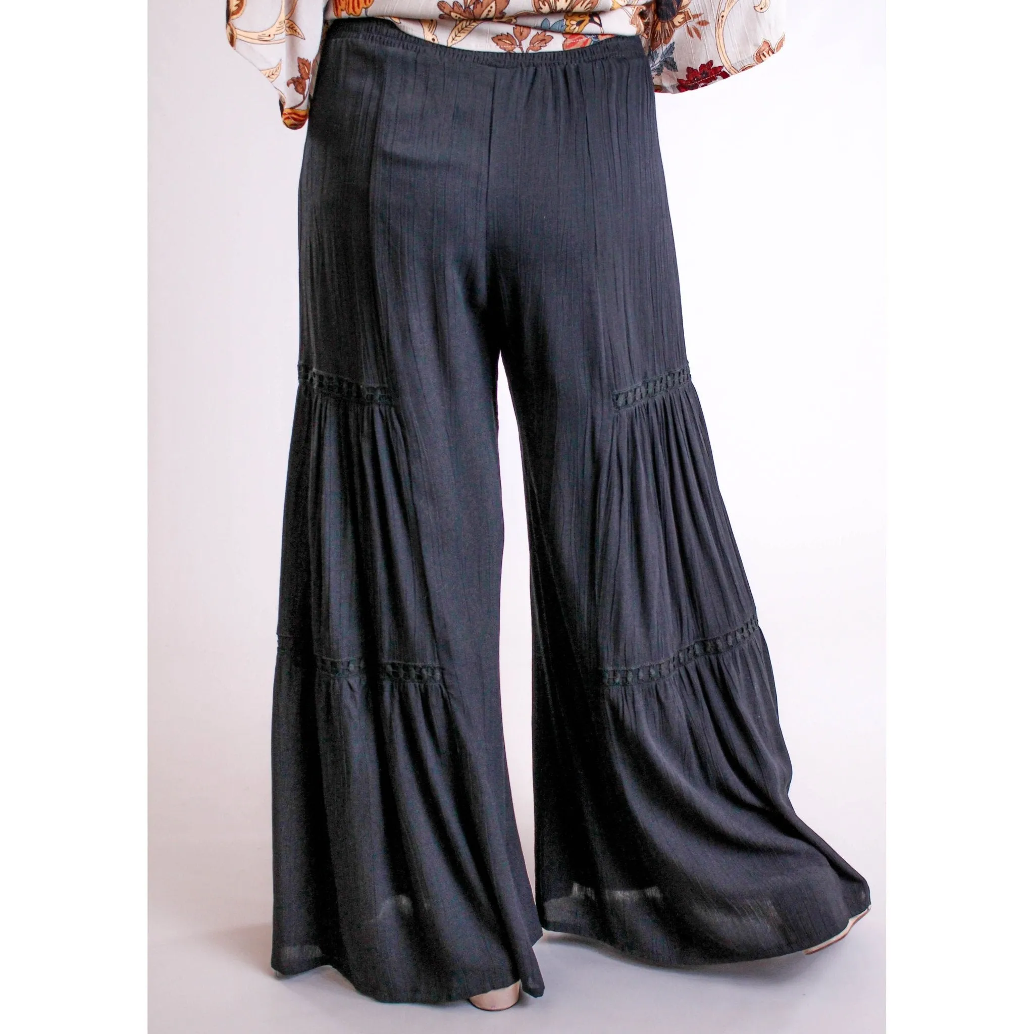 Nostalgia Wide Leg Pant with Lace Insert