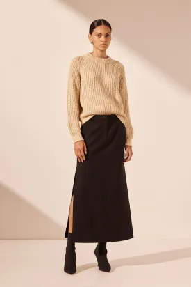 OLIVIA RELAXED JUMPER - OAT/ IVORY