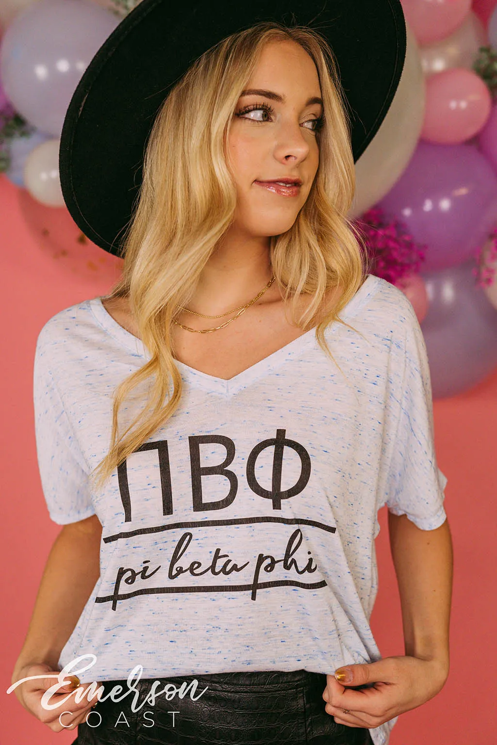 Pi Beta Phi Slouchy Recruitment Vneck Tee