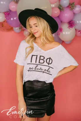 Pi Beta Phi Slouchy Recruitment Vneck Tee