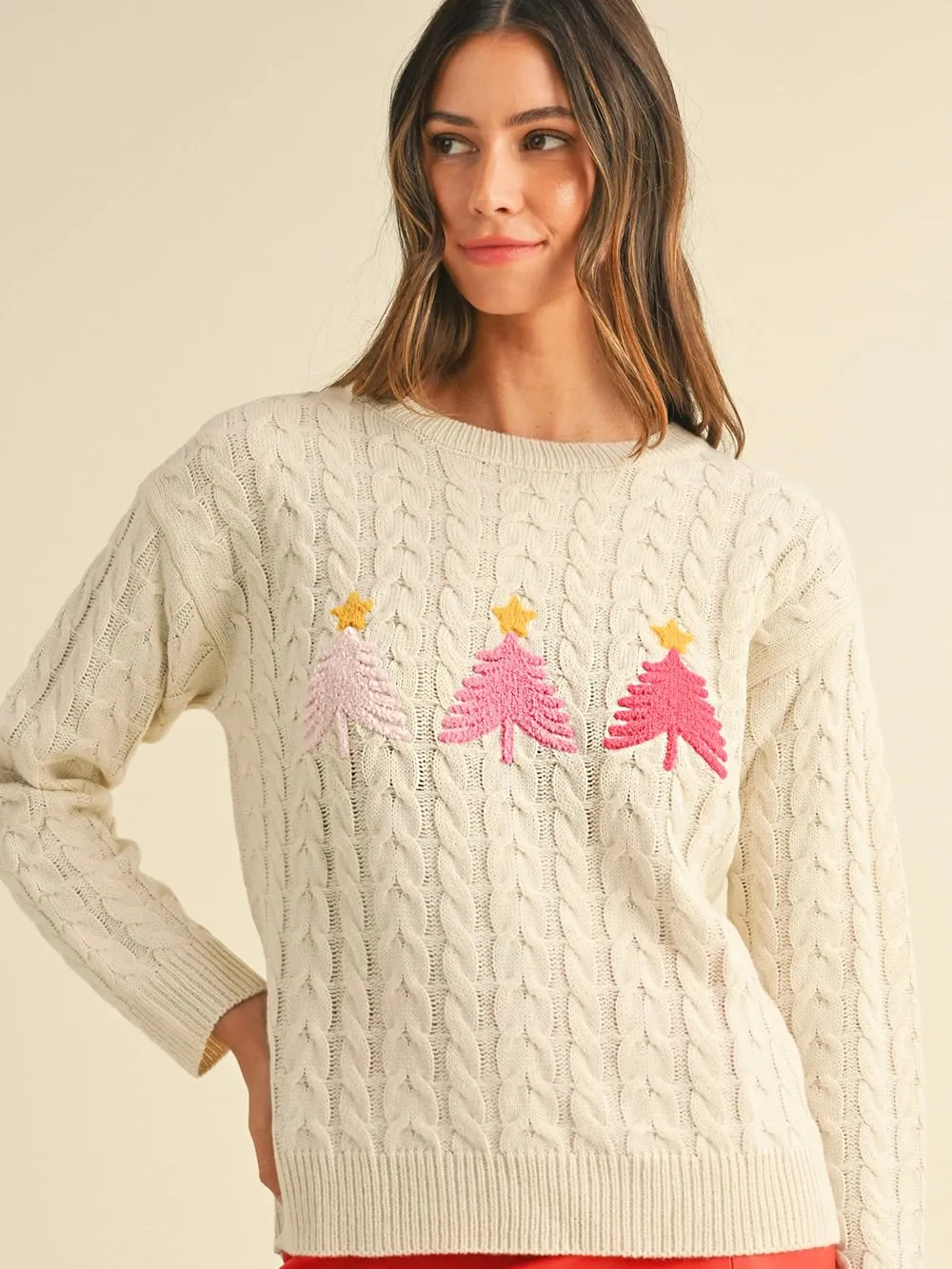 Pink Trees Christmas Sweater