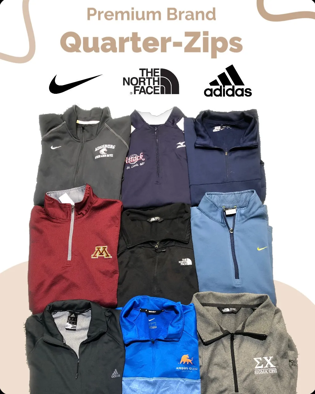 Premium Brand Quarter Zip Jumpers