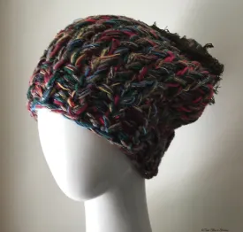 Red & Wine Tweed Slouchy Hat