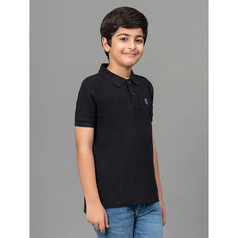 RedTape Black T-Shirt for Boys | Comfortable and Durable