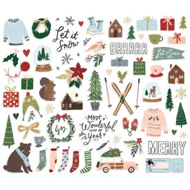 Simple Stories Winter Cottage Bits & Pieces Die-Cuts 71 pack