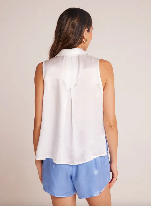 Sleeveless Notch Collar Tank