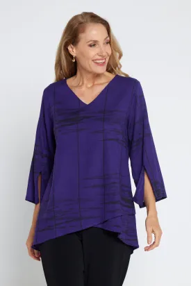 Talia Top - Purple Print