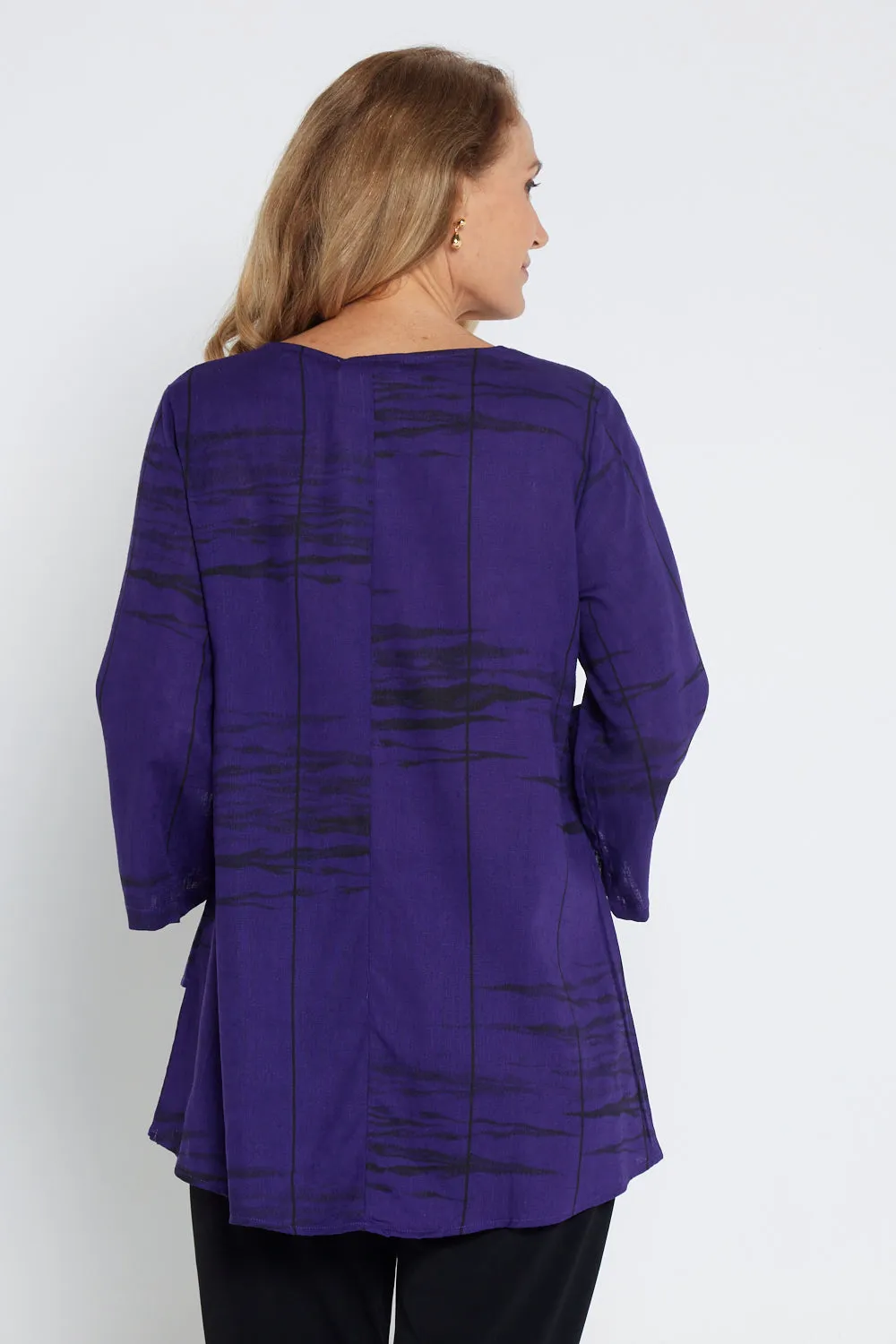 Talia Top - Purple Print