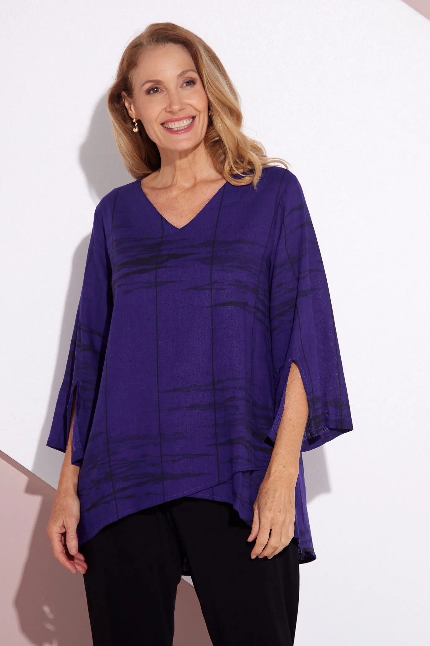 Talia Top - Purple Print