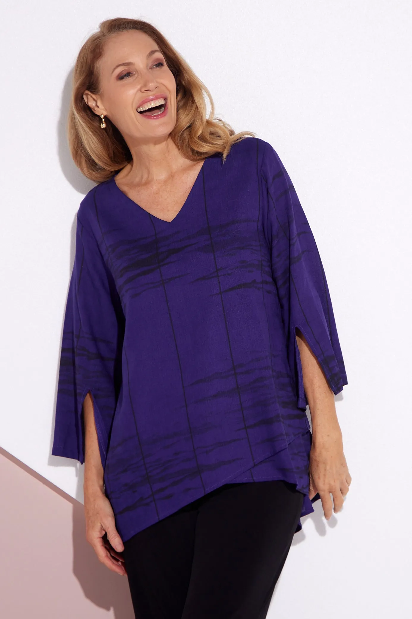 Talia Top - Purple Print