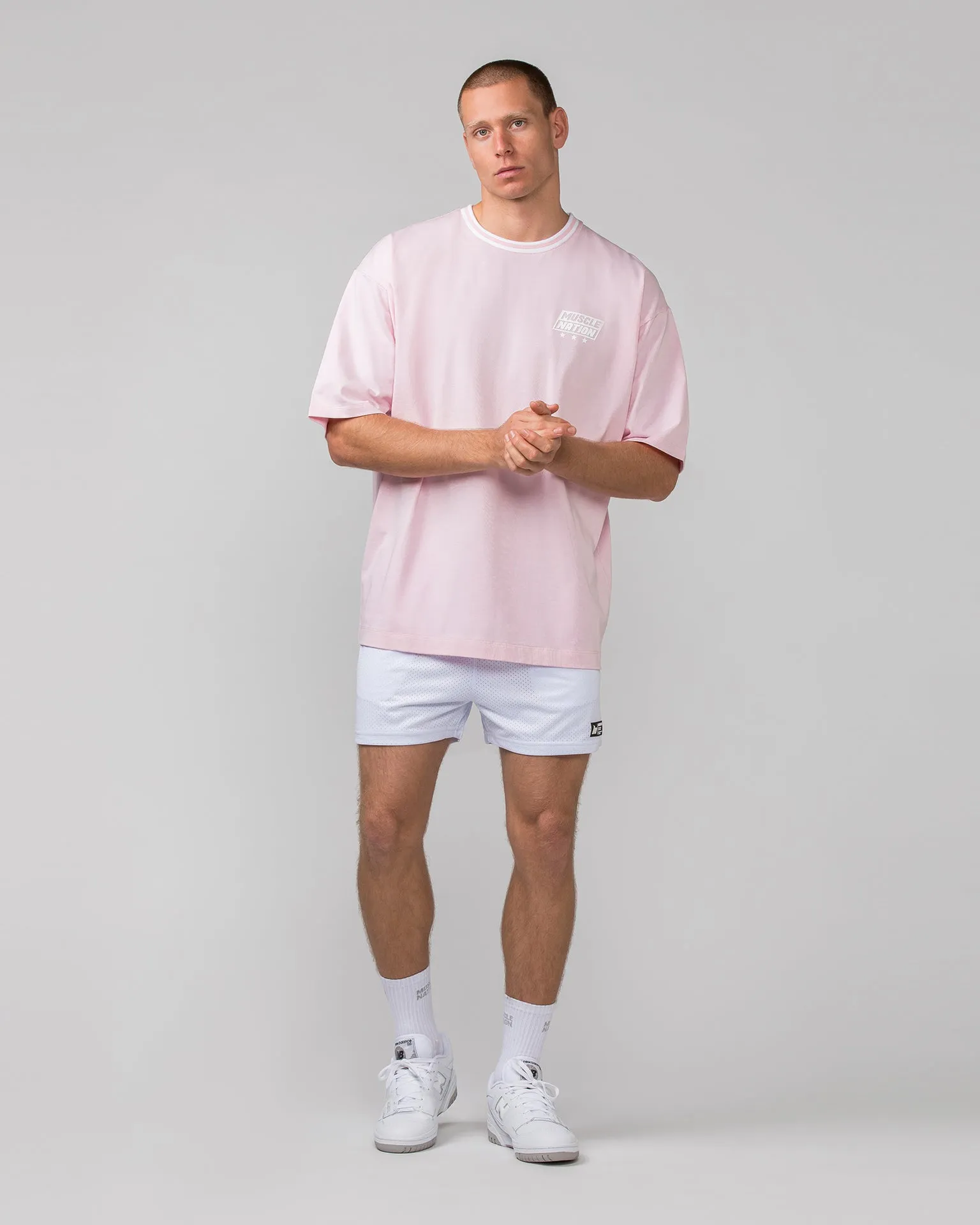 Throwback Oversized Tee - Soft Pink