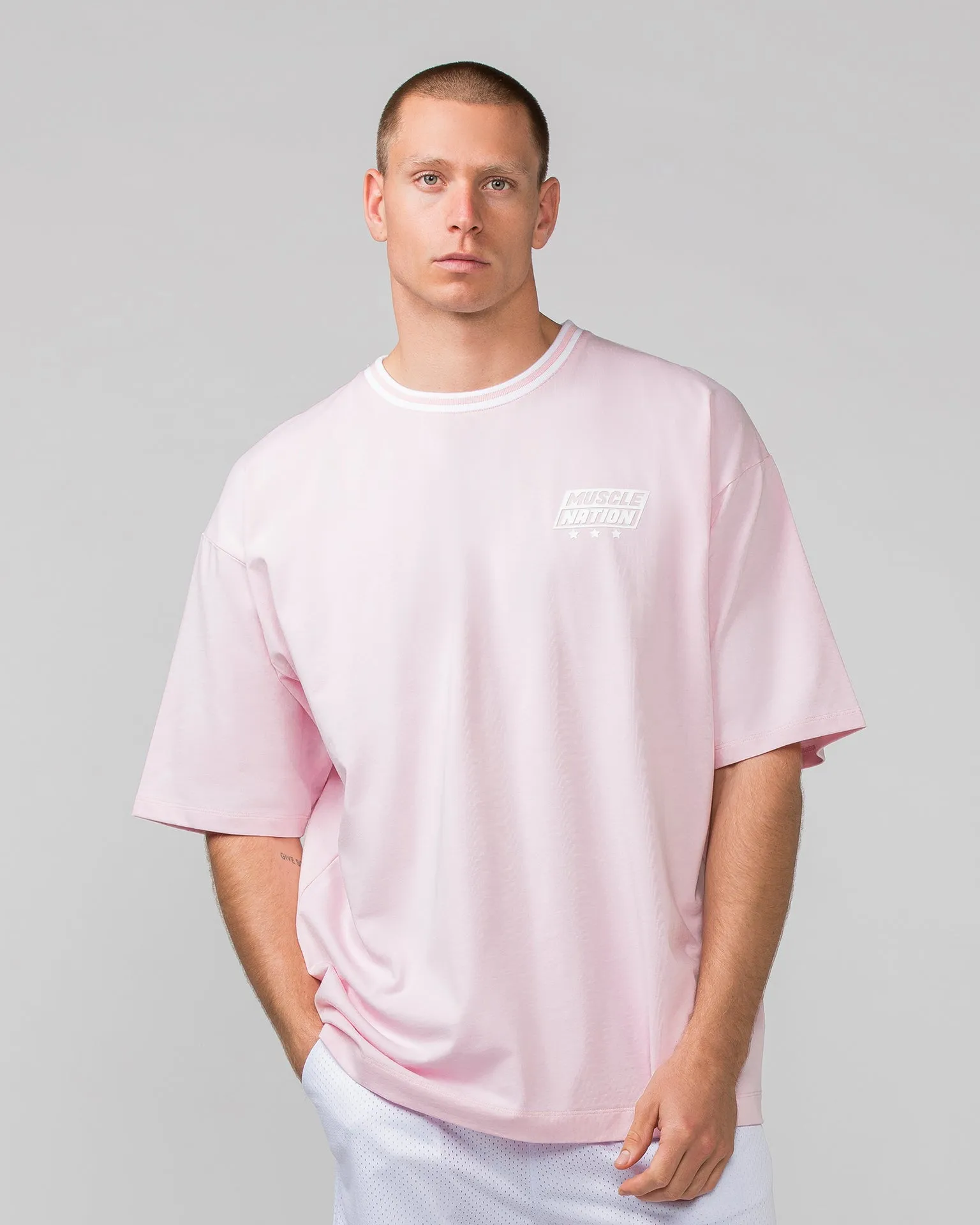 Throwback Oversized Tee - Soft Pink