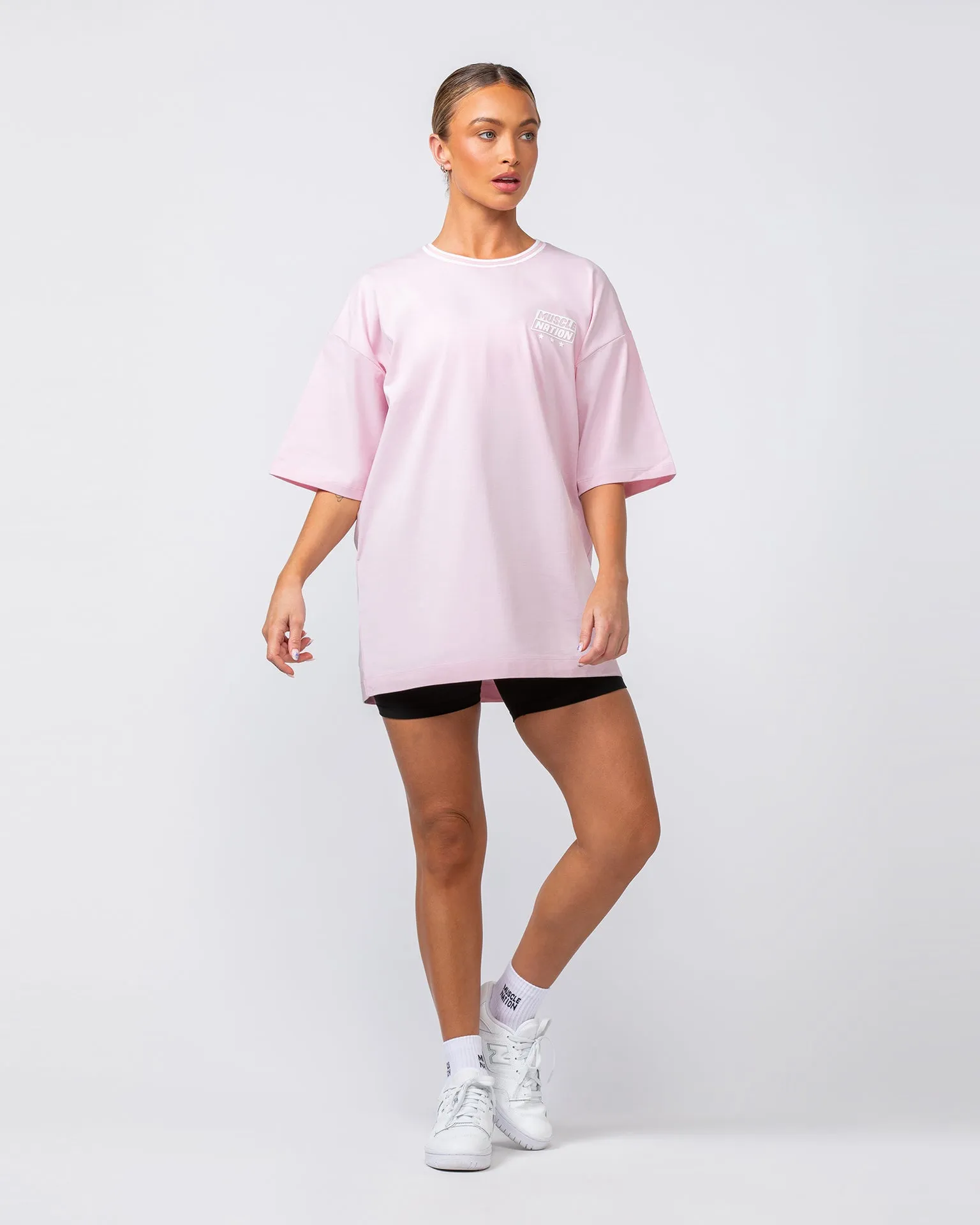 Throwback Oversized Tee - Soft Pink