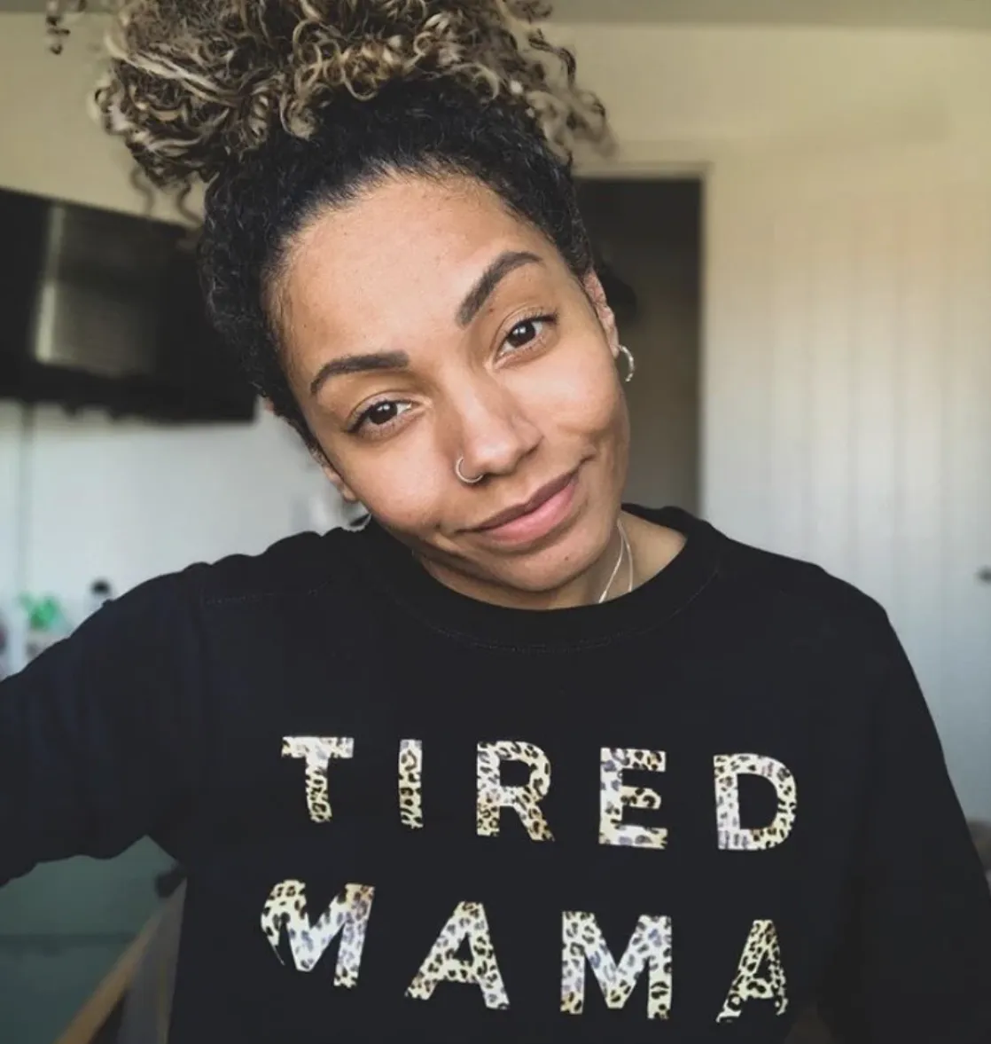 Tired Mama Jumper | Leopard Print