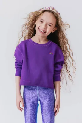 Tween Sweater | Raw Hem Cropped Crew- Provence Lavender | Terez