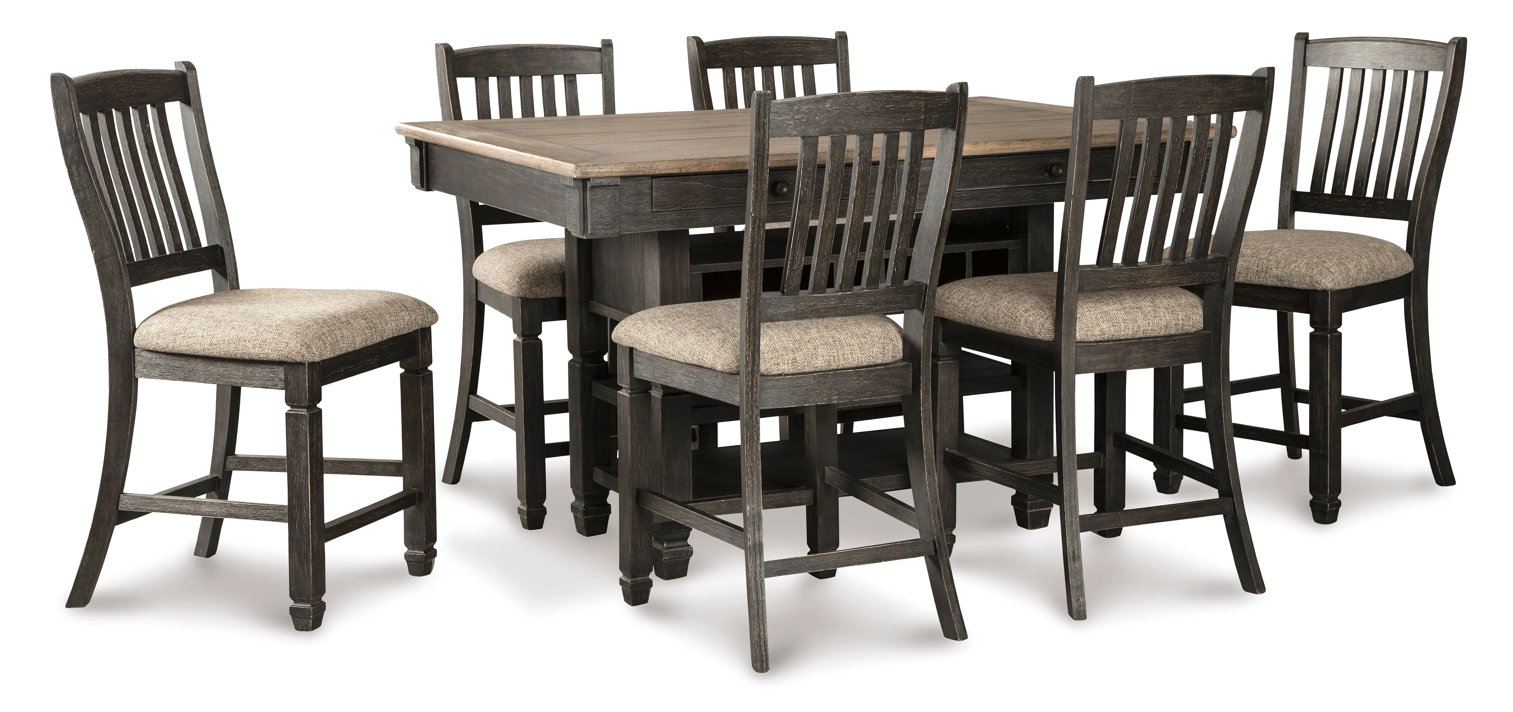 Tyler Creek Black/Grayish Brown Counter Height Set