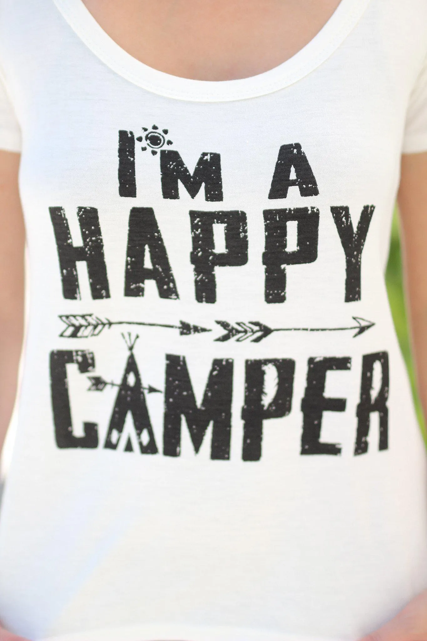 White Happy Camper Tee