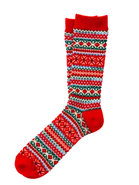 Winter Berry Fair Isle Socks