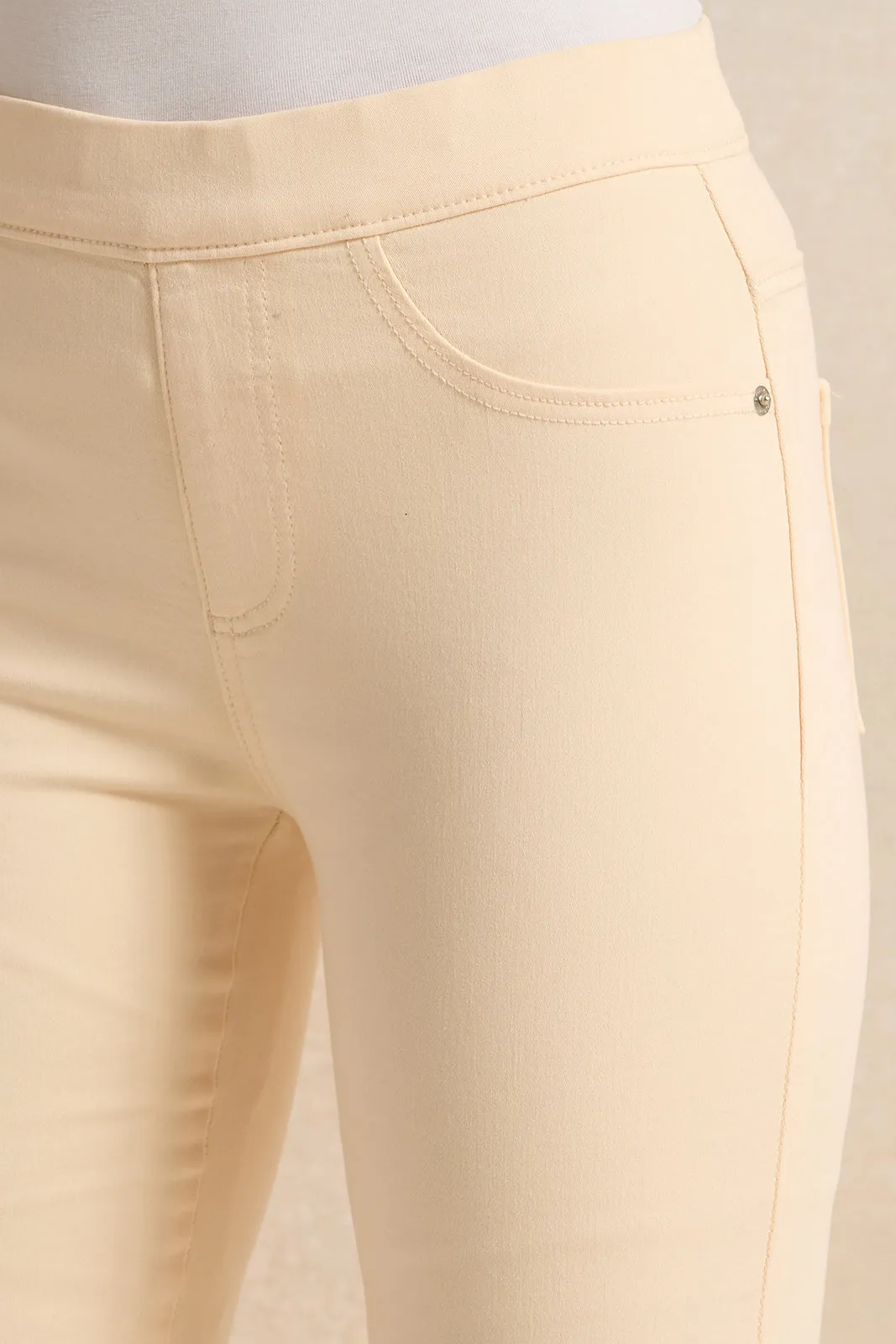 Women Apricot Skinny Fit Jeggings