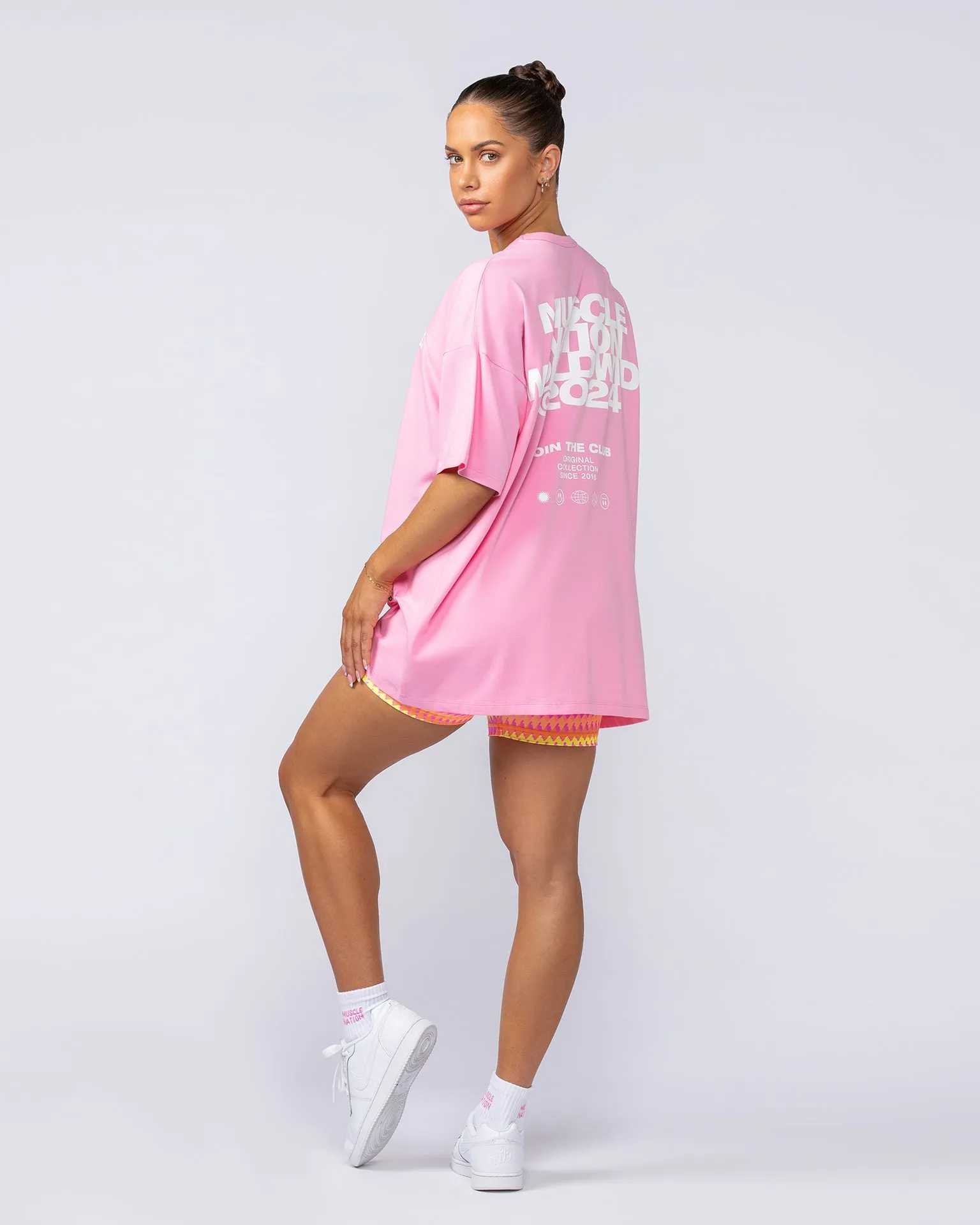 Womens Global Oversized Tee - Hollywood Pink