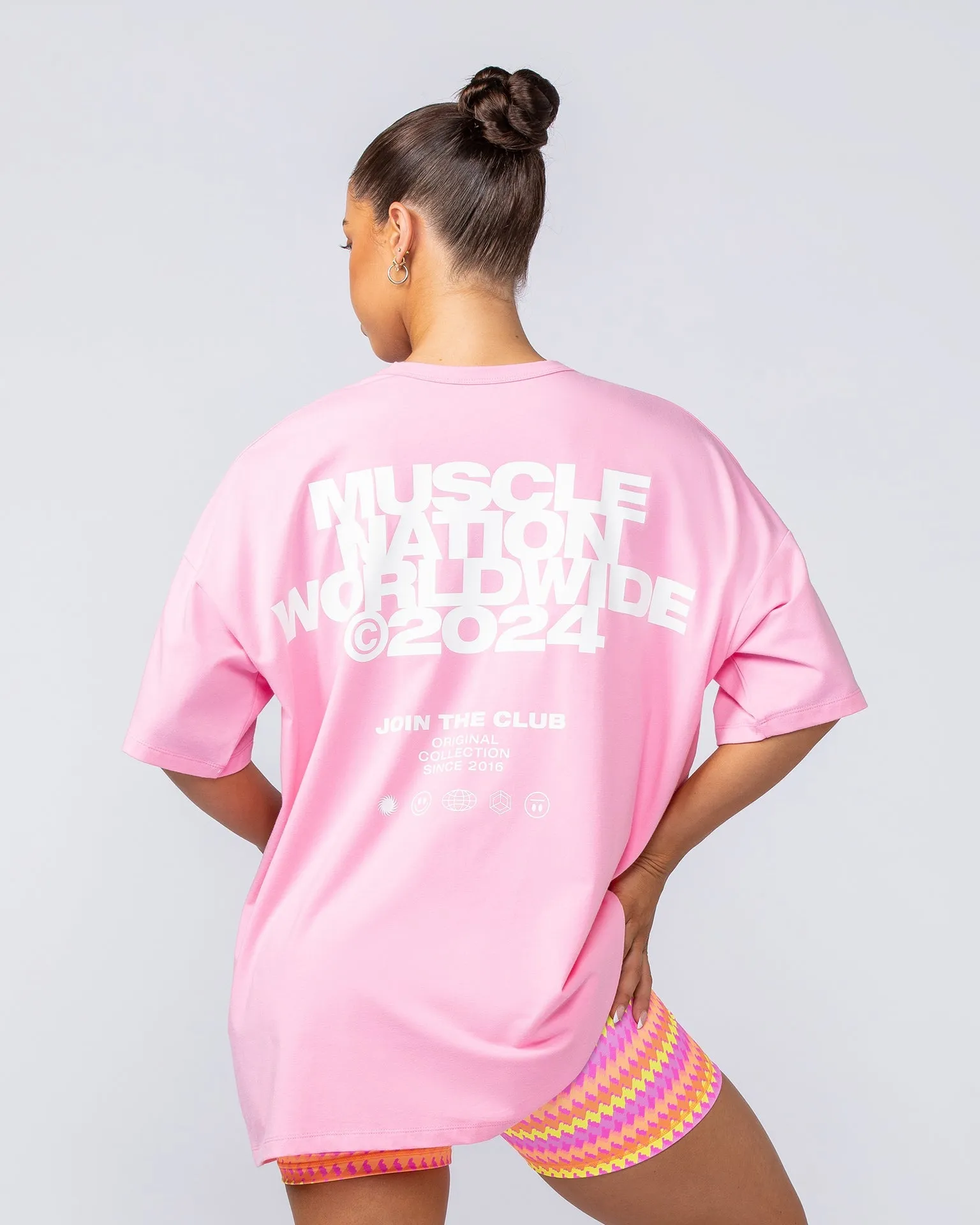 Womens Global Oversized Tee - Hollywood Pink