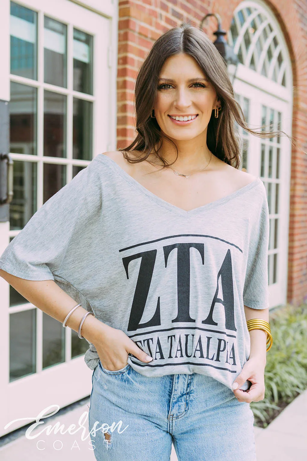 Zeta Tau Alpha Recruitment Slouchy V-Neck Tee